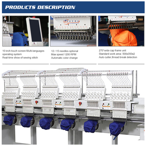 定制高速帽平绣花机，带新型电脑触摸屏系统机上市 - Product Image 6