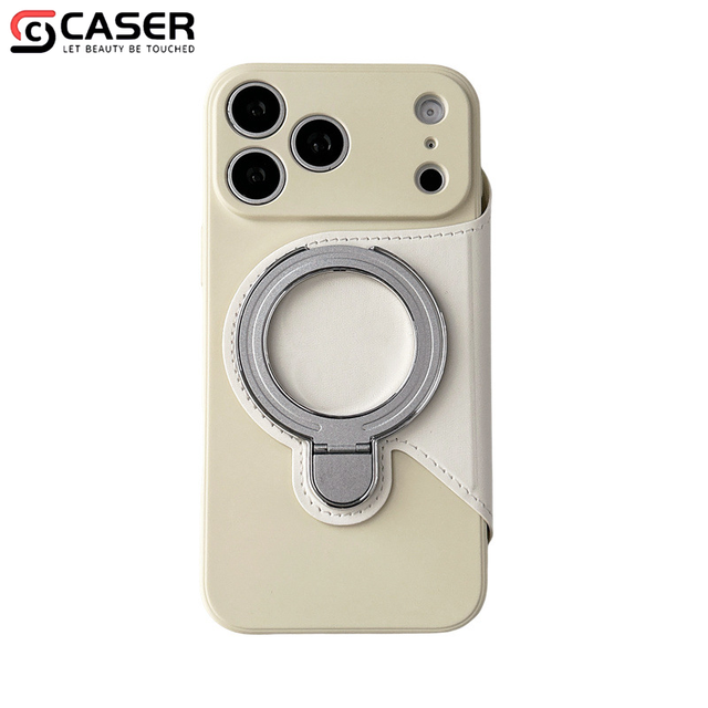 Business Style Magnetic Holder Wireless Charging Full Coverage Protection Leather Flip Card Slot Phonecover for Iphone17/16/15