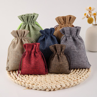 Sac de rangement en lin écologique avec cordon de serrage, sachet à bijoux, logo personnalisé, taille et design sur mesure, recyclable pour l'emballage cadeau