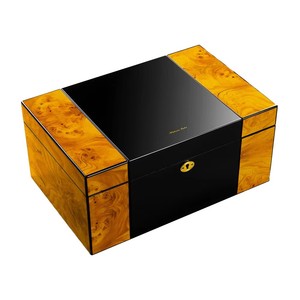 Humidor <span class=keywords><strong>de</strong></span> <span class=keywords><strong>Cedro</strong></span> Lacado <span class=keywords><strong>de</strong></span> Alto Brillo Hecho a Mano, Moderno, <span class=keywords><strong>de</strong></span> Gran Capacidad, con Humidificador e Higrómetro - Product Image 1
