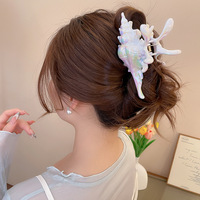 Pinzas de Pelo de Plástico Minimalistas con Forma de Concha, Estilo Playero, Pinzas Grandes Tipo Tiburón, Adornos para el Cabello Diarios