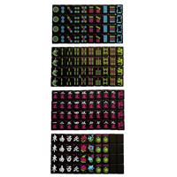 Mahjong Amerika Standar NMJL Mewah Portabel Tiga Lapis Warna Hitam Neon 166 Buah untuk Rekreasi dan Hiburan