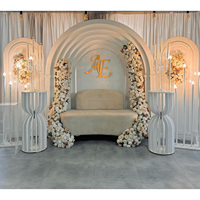 Décorations d'arche en PVC blanc pour fêtes et événements, toile de fond de scène de mariage