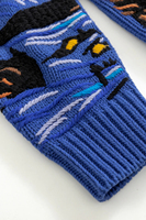 Pull en tricot décontracté à col rond avec logo imprimé sur le devant, motif artistique La Nuit étoilée de Van Gogh, collection hiver ODM
