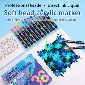 مجموعة أقلام تحديد أكريليك سائلة برأس ناعم، قلم رسم بحبر دائم لفن الطلاب، قلم تحديد أكريليك سائل مستقيم جديد - Product Image 2