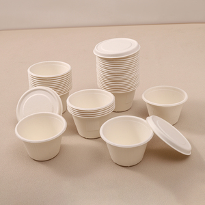 सुकोक्का हॉट सेलिंग डिस्पोजेबल बैबका पेपर पल्प कप इको फ्रेंडली टेकवे चीनी मोल्ड फाइबर गुंबद कवर कप ढक्कन कप ढक्कन - Product Image 6