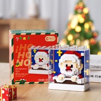 Joyeux Noël, ensemble de blocs de construction 6-en-1, Père Noël, bonhomme de neige, renne, arbre, mini briques avec boîte cadeau, jouets de collection pour les fêtes