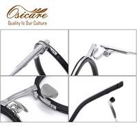 Monturas de Gafas Clásicas de Titanio Puro y Acetato Mixto, Color Carey, para Hombre, Modelo Yvan 999.9