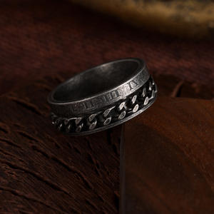Anillo Giratorio Digital de Runas Vikingas para Hombre y Mujer, Anillo de Acero Inoxidable con Números <span class=keywords><strong>Romanos</strong></span> para Ansiedad - Product Image 2