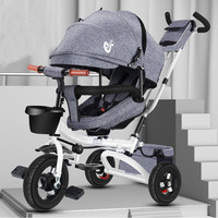 Tricycle pliable et inclinable pour enfants, siège à deux voies/tricycle d'extérieur personnalisé OEM pour enfants de 1 à 6 ans et bébé