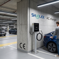 Cargador Inteligente RFID para Vehículos Eléctricos de 7KW, 11kW, 22kW, Trifásico, con Indicadores LED de Estado, para Autos Eléctricos Tesla y Audi