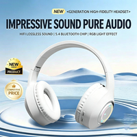 Casque de jeu blanc supra-auriculaire à réduction de bruit, audio spatial, pour connexion sans fil 5.4, double mode, contrôle par bouton, doux et agréable pour la peau
