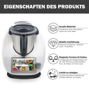 Suministros de cocina Tablero deslizante acrílico negro Tablero rodante acrílico Tablero base acrílico para <span class=keywords><strong>Thermomix</strong></span> TM6 TM5 - Product Image 4