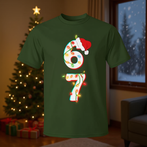 Six Seven Meme Couple Matching Christmas T-Shirt 2 Pack Holiday Outfit - Product Image 3
