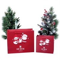 Sacs fourre-tout de Noël et du Nouvel An 2026 à motif de dessin animé, sacs en carton pour emballage cadeau avec poignées torsadées, impression sérigraphique, recyclables, pour bougies artisanales