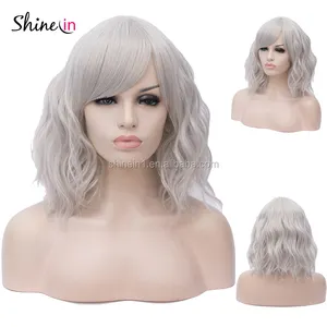  Popular Synthetic Hair Wigs Carnival Halloween Cosplay Party Women Short Curly Wigs Color Wig