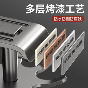 Crochets de cuisine muraux en acier inoxydable avec rail coulissant et design pivotant pour le rangement de la vaisselle, forme rectangulaire 223 - Product Image 3