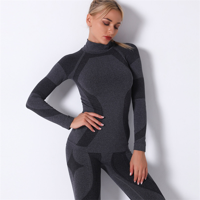 Hot Sale 5 colors  Factory Wholesale Women Seamless Bandeau Strapless Girl Sexy long sleeve Popular fitness