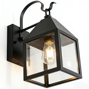 Modern minimalist industrial style <b>LED</b> wall lamp, electric villa outdoor <b>lighting</b>, black E27 outdoor door wall lamp - Product Image 6