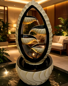 Fontana a Cascata LED a Forma di Uovo con Cornice Cava e Petali a Strati, Decorativa <span class=keywords><strong>per</strong></span> Interni ed Esterni - Product Image 2