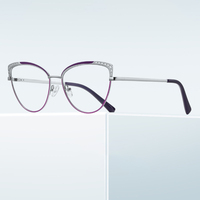 Fabricant de lunettes de lecture haut de gamme à monture métallique originale œil de chat pour ordinateur avec lumière bleue monture optique design pour femmes