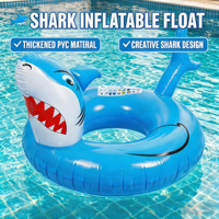 Bouée de piscine gonflable Requin pour enfants et adultes, jouet de piscine à chevaucher pour fêtes aquatiques