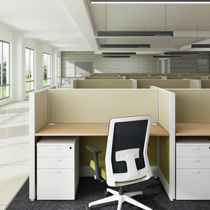 Máy trạm văn phòng hiện đại 10 người với vách ngăn bàn, bàn văn phòng bền - Product Image 3