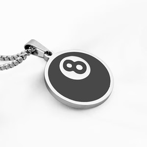 <strong>Custom</strong> <strong>Men's</strong> Stainless Steel 18K Gold Plated Geometric Trendy 8 Ball Pendant Link <strong>Chain</strong> Necklace-Hiphop Streetwear Jewelry - Product Image 4