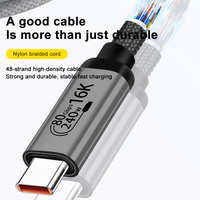 Cable de Carga Rápida USB4.2 de 240W, 16K60hz, 8k120hz, 80Gbps, Tipo-C a Tipo-C, con Revestimiento de Nailon, Suministro Directo de Fábrica, OEM, ODM