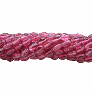 Perles de pierres précieuses de forme ovale lisse en tourmaline rose naturelle 6mm perles polies en vrac pour la fabrication de bijoux prix de gros - Product Image 1