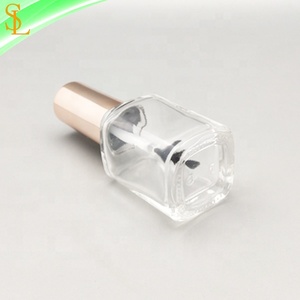 15ml vàng sơn móng tay cap với bàn chải phẳng và rõ ràng vuông rỗng chai thủy tinh sử dụng cho sơn móng tay dầu - Product Image 3