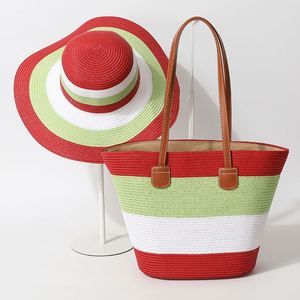En gros, Ensemble Sac de Plage et Chapeau d'Été en Paille Grande Taille Fait Main pour Femme, pour Vacances et Bord de Mer - Product Image 4