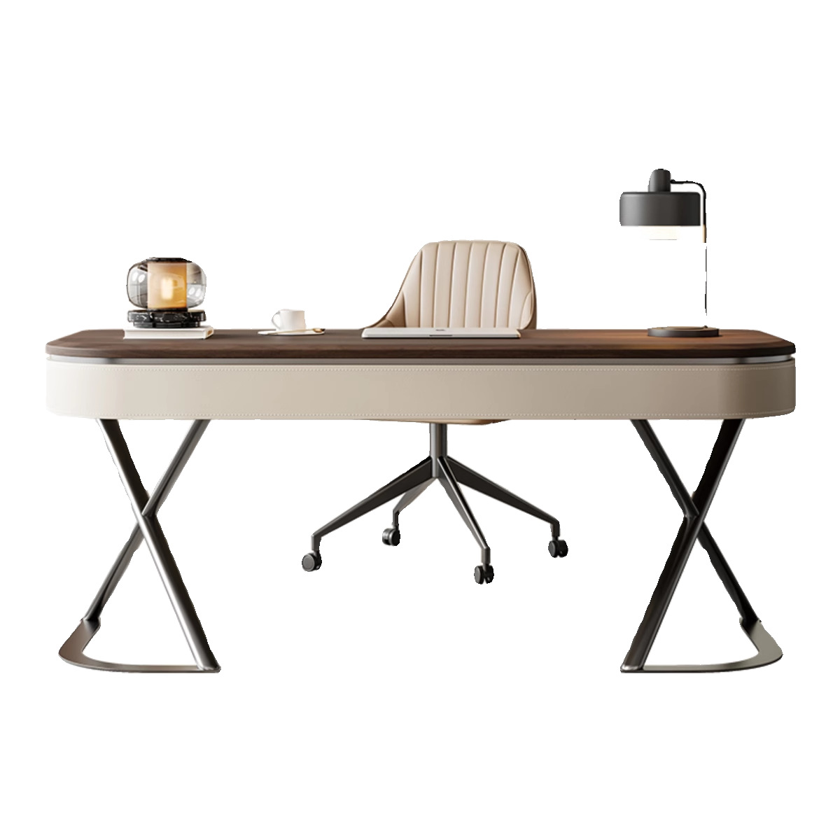 free shipping wood and leather modern office furniture