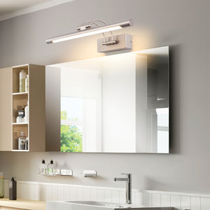 Lámpara de pared moderna para baño con luz LED regulable y pantalla blanca. - Product Image 3