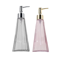 Bouteille en verre rechargeable éco-responsable de 300 ml pour shampoing, après-shampoing et savon liquide pour hôtel avec distributeur à pompe et boîte cadeau