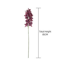 Tige d'orchidée cymbidium artificielle CL39011, 85 cm de haut, élégante orchidée avec 17 fleurs réalistes pour la décoration moderne de la maison