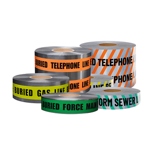 Aluminium Pe Safety Detec table 2 Rollen 2 Zoll Blau mit schwarzem VORSICHT BURIED WATER LINE BELOW Underground Detect able Tape - Product Image 4