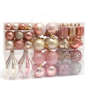 Шикарный набор Шампань, серебро и розовое золото, Рождественские шары для украшения рождественской елки