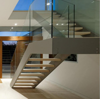 Escalier moderne à poutres doubles/à double face pour la maison, au design élégant et à l'installation facile en DIY