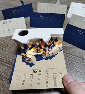 Exquisitos regalos <span class=keywords><strong>de</strong></span> vacaciones personalizables, Castillo Mágico con lámpara, escultura <span class=keywords><strong>de</strong></span> papel, arte, blocs <span class=keywords><strong>de</strong></span> notas 3D para escritorio <span class=keywords><strong>de</strong></span> escritura - Product Image 3