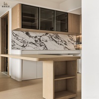 Table à manger en bois moderne minimaliste autoportante extensible verrouillable et pliable avec armoire en verre pour salon et chambre
