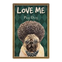 Fabricant Design personnalisé 20*30CM Vintage Cat Dog Pattern Plaque décorative murale en métal