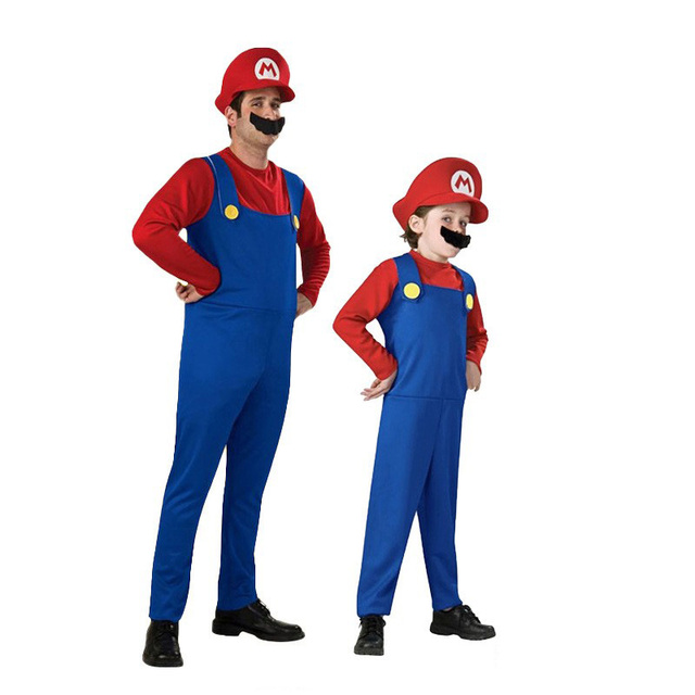 Cosplay Costumes for Kids & Family Halloween Super Role-Play Mario Bros. Luigi