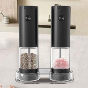 Ensemble moulin à sel et à poivre électrique automatique à piles, facile à remplir, capacité accrue avec LED - Product Image 2
