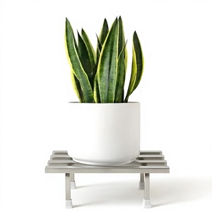 Support à fleurs en acier inoxydable, design minimaliste moderne, durable, pour l'extérieur, support de présentation de plantes de jardin - Product Image 6
