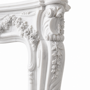 Customized Marble Fireplace Modern Hand Carved Luxury White Jade Marble Fireplace Mantel Marble Fireplace Surround - Product Image 4