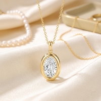 Collier classique en moissanite en argent 925 pour femme, idéal pour le bureau et les tenues décontractées, avec chaîne fine hypoallergénique