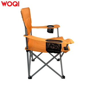 เก้าอี้พับ Woqi สำหรับตั้งแคมป์กลางแจ้ง เก้าอี้สนามหญ้า โครงอะลูมิเนียม ผ้า Oxford พกพาสะดวก น้ำหนักเบา สีส้มแดง - Product Image 4