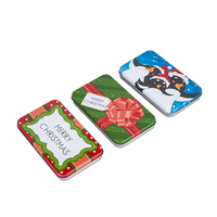 Boîte en fer blanc rectangulaire personnalisée en gros pour chocolat, emballage métallique recyclable avec charnière pour bonbons, menthe, thé, artisanat