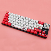 Weiße und rote benutzerdefinierte Tasten im Anime-Stil, englisch/japanisch, PBT-Wärmesublimation, mechanische Tastatur-Tastenkappen